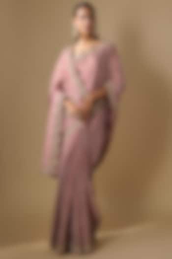 Pink Tissue Wedding Saree Set by TATWAMM By Abhishek & Vinita at Pernia's Pop Up Shop