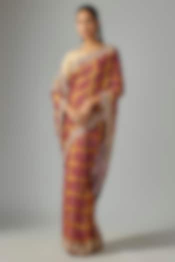 Red Cotton Gharchola Reception Saree by TATWAMM By Abhishek & Vinita at Pernia's Pop Up Shop