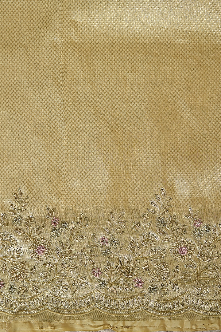 Beige Kanjivaram Tissue Reception Saree Set by TATWAMM By Abhishek & Vinita at Pernia's Pop Up Shop