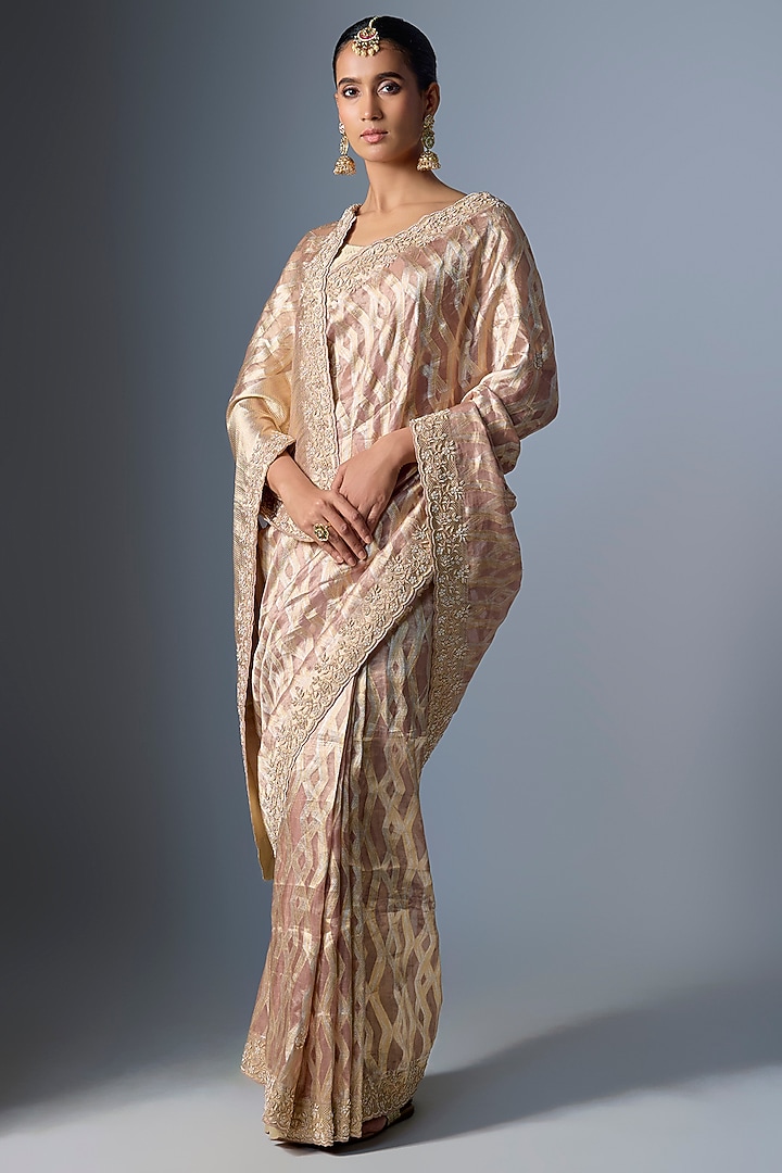 Pink Silk Wedding Saree by TATWAMM By Abhishek & Vinita at Pernia's Pop Up Shop