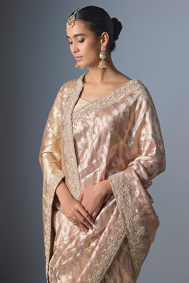 Pink Silk Wedding Saree by TATWAMM By Abhishek & Vinita at Pernia's Pop Up Shop