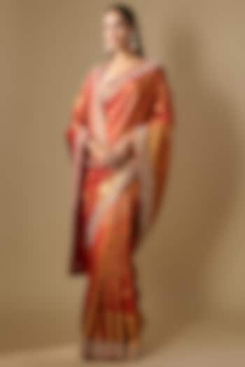Pink Kanjivaram Wedding Saree Set by TATWAMM By Abhishek & Vinita at Pernia's Pop Up Shop