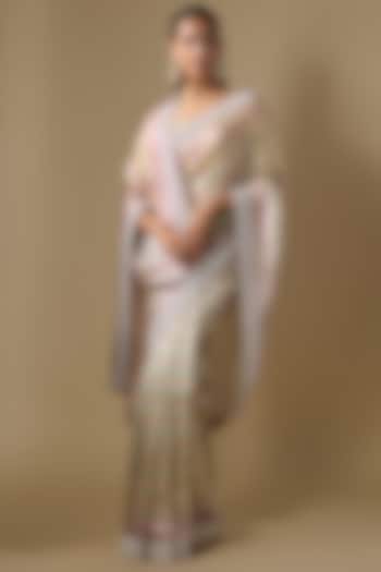 Multi-Colored Tissue Wedding Saree Set by TATWAMM By Abhishek & Vinita at Pernia's Pop Up Shop