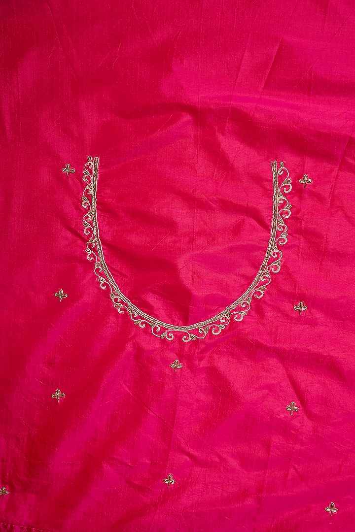 Pink Banarasi Zardosi Work Reception Saree Set by TATWAMM By Abhishek & Vinita at Pernia's Pop Up Shop