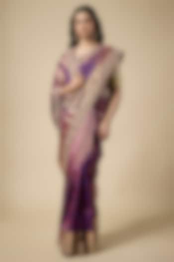 Purple Kanjivaram Wedding Saree Set by TATWAMM Couture at Pernia's Pop Up Shop