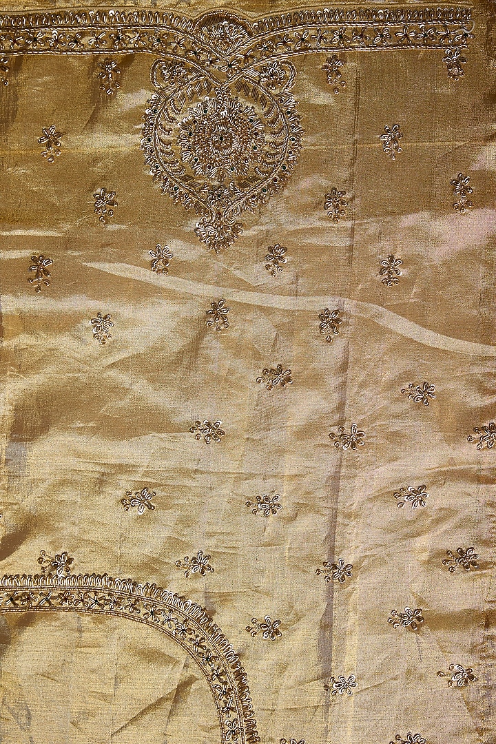 Gold Kanjivaram Reception Saree Set by TATWAMM By Abhishek & Vinita at Pernia's Pop Up Shop