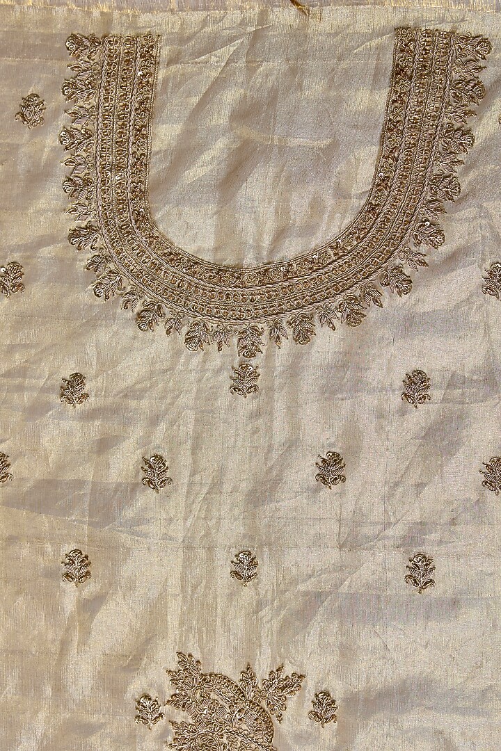 Gold Kanjivaram Tissue Reception Saree by TATWAMM By Abhishek & Vinita at Pernia's Pop Up Shop