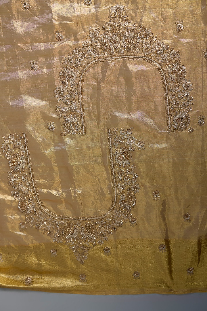 Gold Kanjivaram Tissue Bridal Saree by TATWAMM By Abhishek & Vinita at Pernia's Pop Up Shop