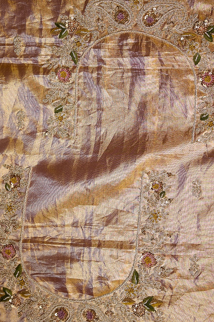 Peach Kanjivaram Reception Saree Set by TATWAMM By Abhishek & Vinita at Pernia's Pop Up Shop