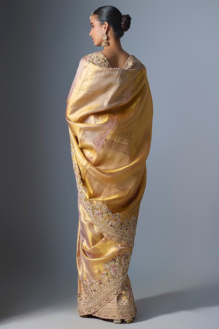 Gold Kanjivaram Silk Bridal Saree by TATWAMM By Abhishek & Vinita at Pernia's Pop Up Shop