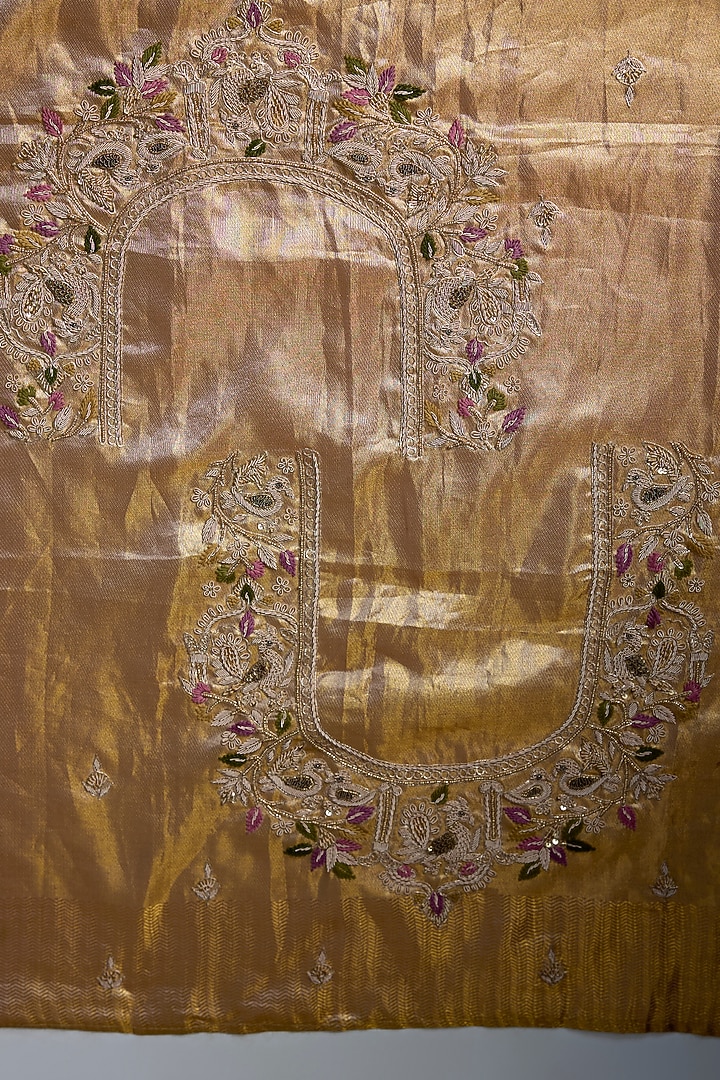 Gold Kanjivaram Silk Bridal Saree by TATWAMM By Abhishek & Vinita at Pernia's Pop Up Shop