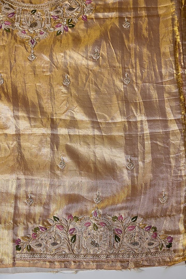 Gold Kanjivaram Silk Bridal Saree by TATWAMM By Abhishek & Vinita at Pernia's Pop Up Shop