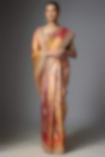 Gold Kanjivaram Reception Saree Set by TATWAMM By Abhishek & Vinita at Pernia's Pop Up Shop