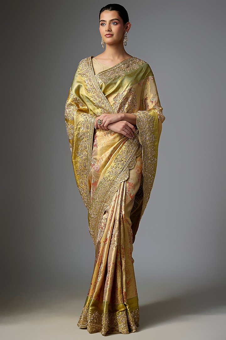 Pink Kanjivaram Reception Saree Set by TATWAMM By Abhishek & Vinita at Pernia's Pop Up Shop