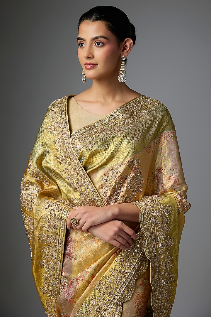 Pink Kanjivaram Reception Saree Set by TATWAMM By Abhishek & Vinita at Pernia's Pop Up Shop