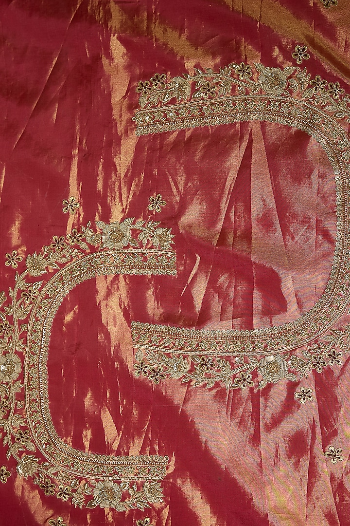 Peach Kanjivaram Reception Saree Set by TATWAMM By Abhishek & Vinita at Pernia's Pop Up Shop