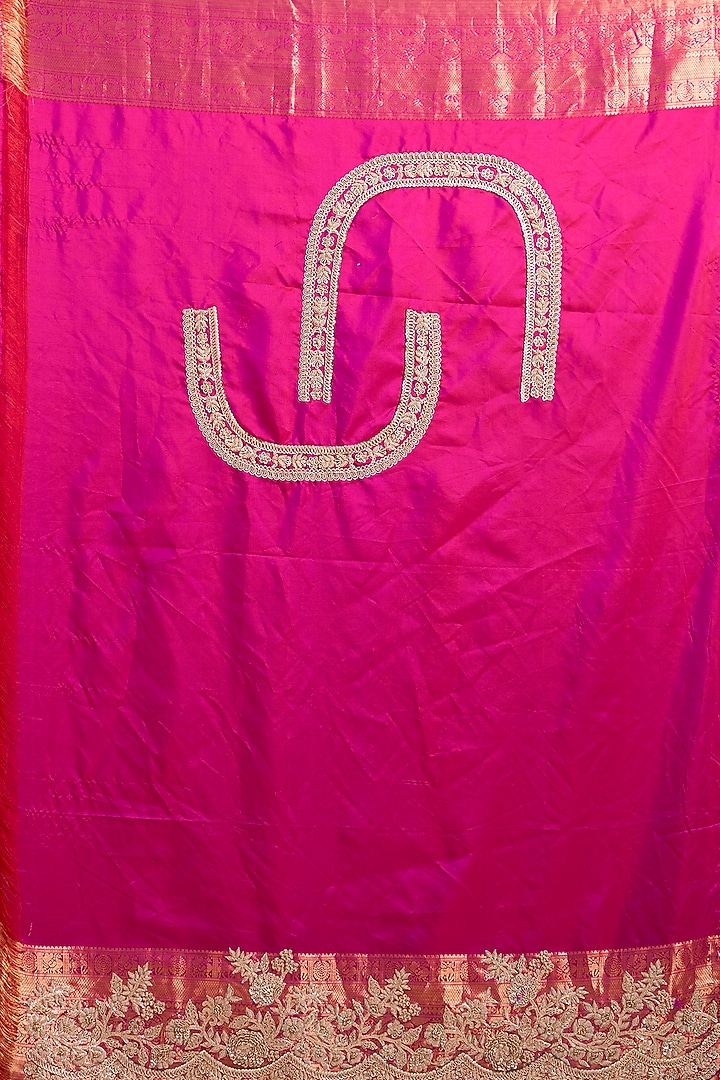 Pink Kanjeevaram Silk Bridal Saree by TATWAMM By Abhishek & Vinita at Pernia's Pop Up Shop