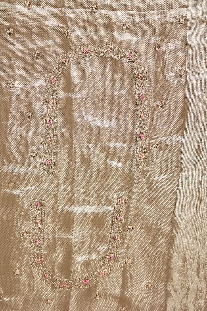 Silver Kanchivaram Handwork Reception Saree Set by TATWAMM By Abhishek & Vinita at Pernia's Pop Up Shop