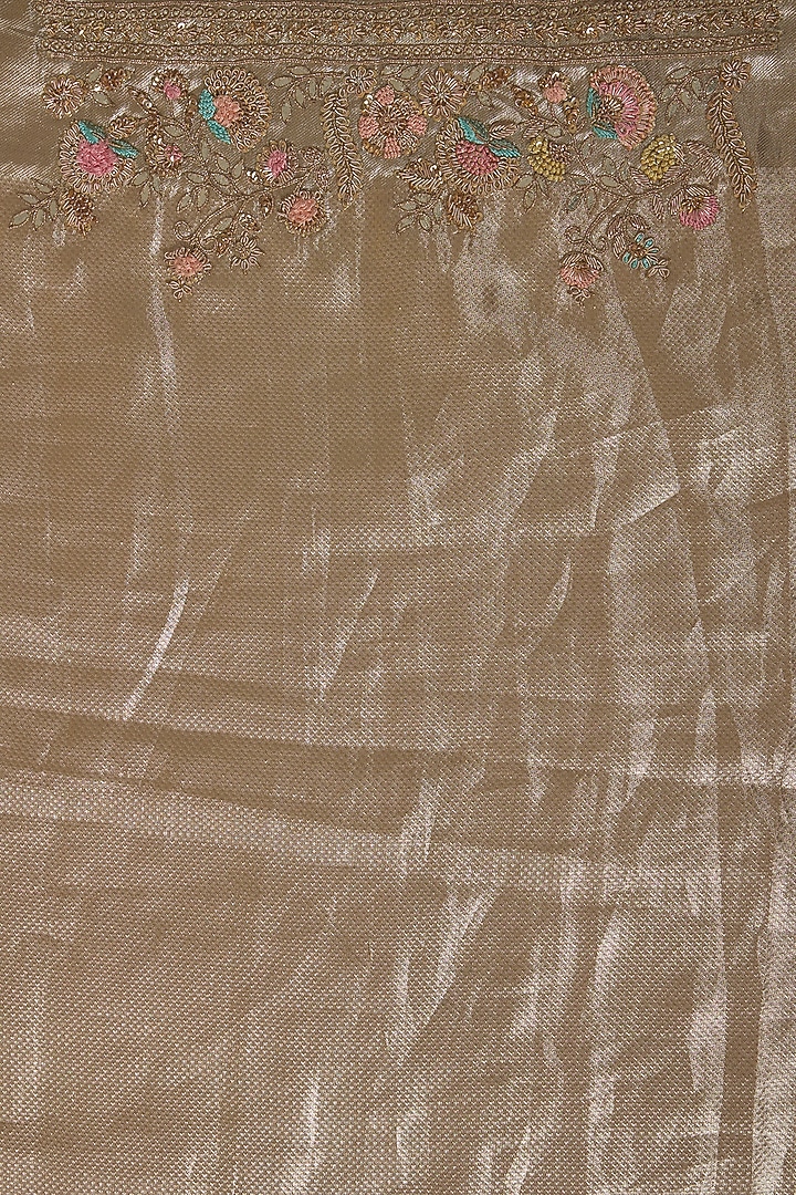 Silver Kanchivaram Handwork Reception Saree Set by TATWAMM By Abhishek & Vinita at Pernia's Pop Up Shop