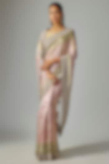 Pink Kanchi Tissue Wedding Saree by TATWAMM By Abhishek & Vinita at Pernia's Pop Up Shop