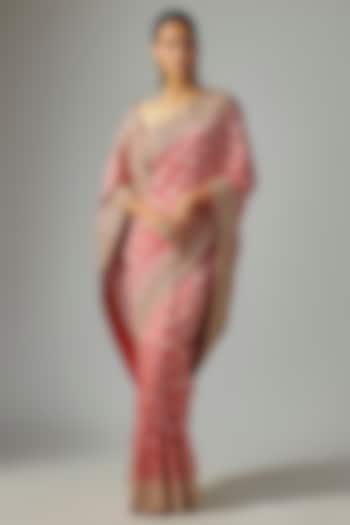 Red Banarasi Reception Saree by TATWAMM By Abhishek & Vinita at Pernia's Pop Up Shop