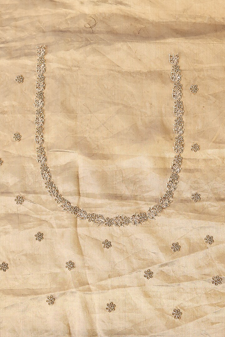 Silver Silk Zardosi Work Brocade Wedding Saree Set by TATWAMM By Abhishek & Vinita at Pernia's Pop Up Shop