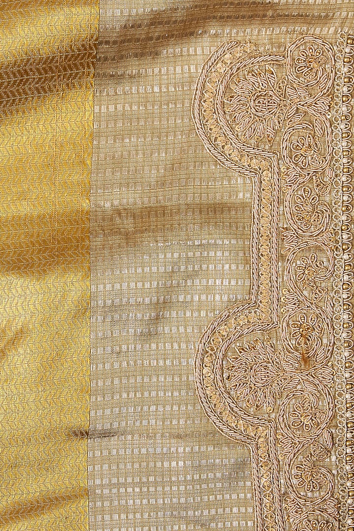 Blue Silk Zardosi Embroidered Kanjivaram Reception Saree Set by TATWAMM By Abhishek & Vinita at Pernia's Pop Up Shop