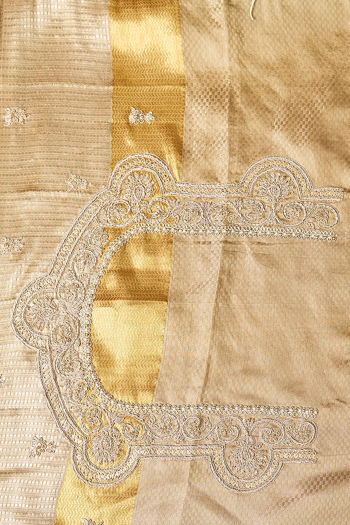 Blue Silk Zardosi Embroidered Kanjivaram Reception Saree Set by TATWAMM By Abhishek & Vinita at Pernia's Pop Up Shop