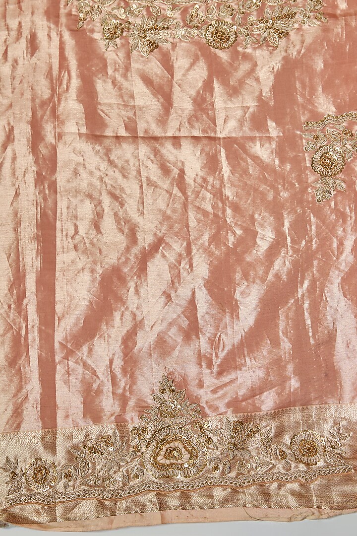 Peach Kanjivaram Silk Reception Saree by TATWAMM By Abhishek & Vinita at Pernia's Pop Up Shop