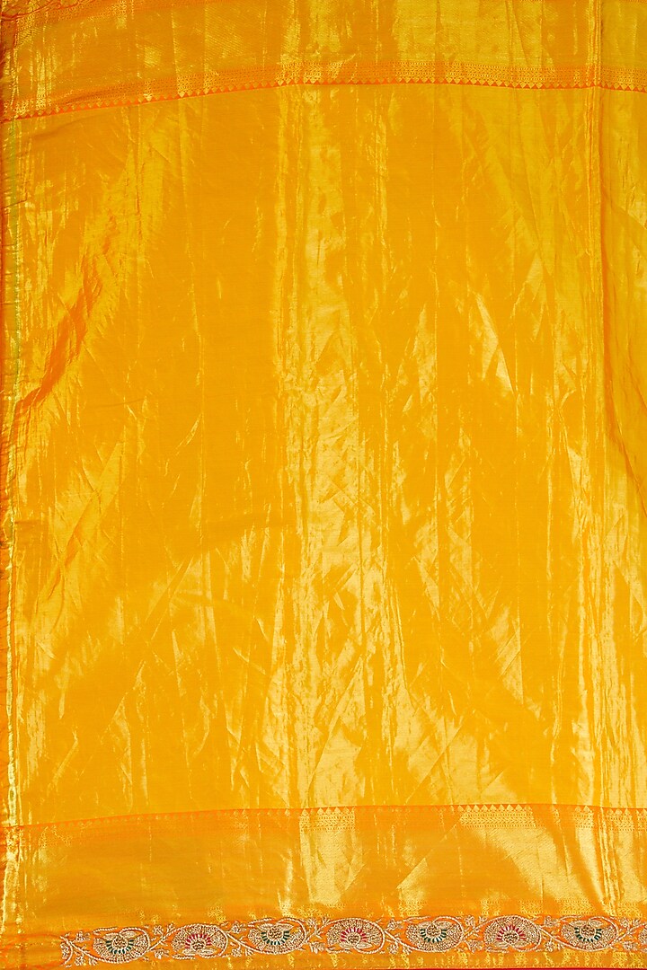 Yellow Tissue Zardosi Embroidered Wedding Saree by TATWAMM By Abhishek & Vinita at Pernia's Pop Up Shop