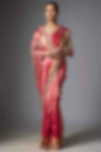 Pink Kanjivaram Wedding Saree Set by TATWAMM By Abhishek & Vinita at Pernia's Pop Up Shop