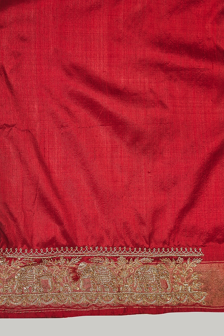 Blue Ikat Reception Saree Set by TATWAMM By Abhishek & Vinita at Pernia's Pop Up Shop