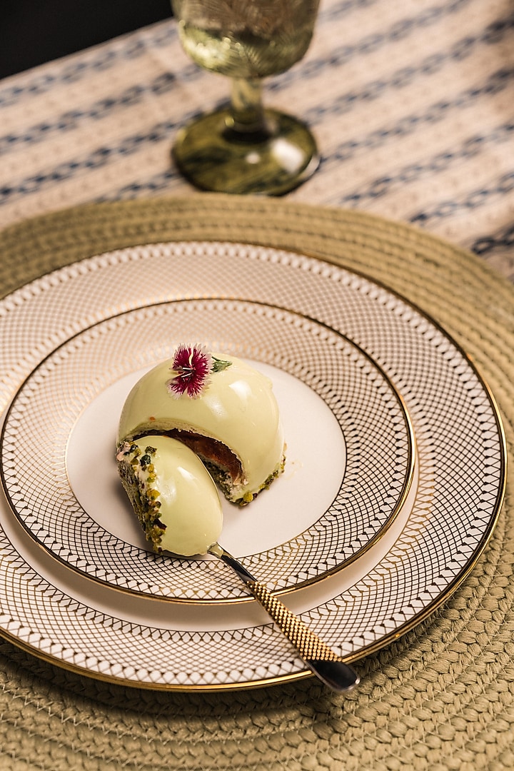 Gold & White Bone China Plate by Table Manners