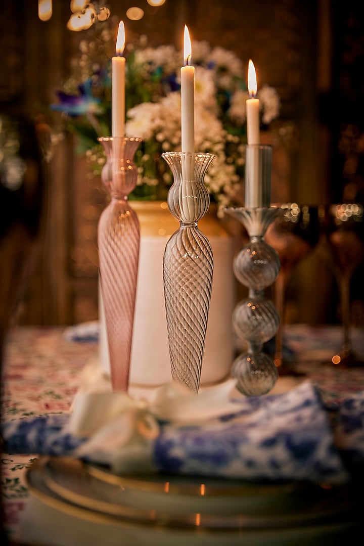 White Glass Candle Holder by Table Manners at Pernia's Pop Up Shop
