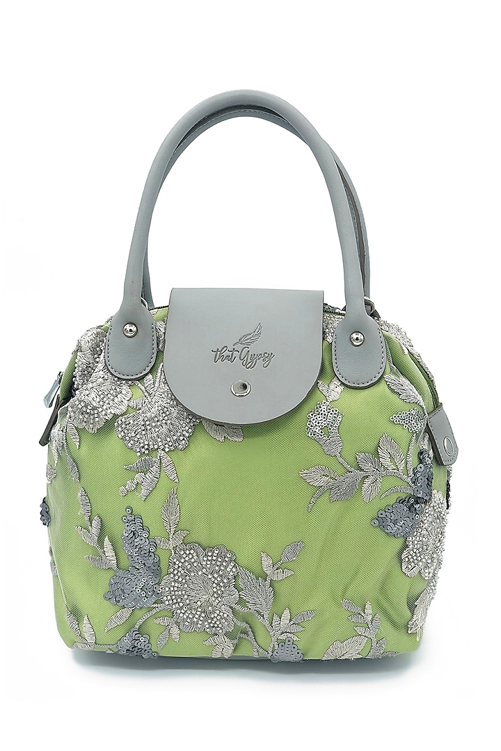 Mint Green Embroidered Bag by THAT GYPSY
