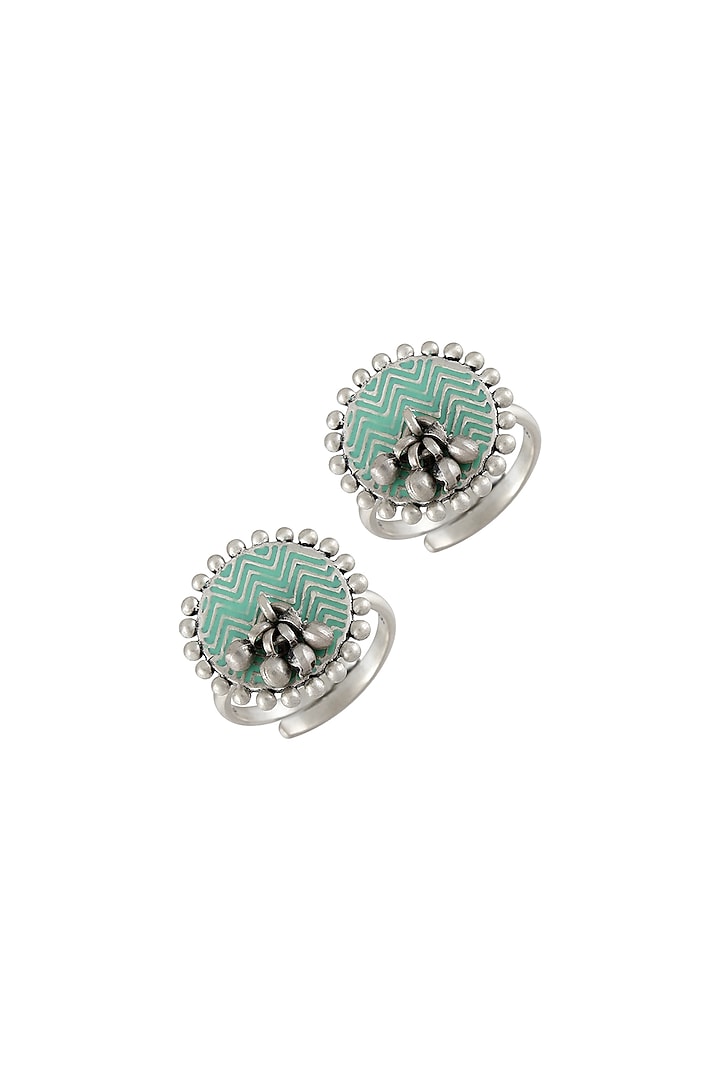 Oxidised Silver Finish Ghungroo Kada In Sterling Silver by Tribe Amrapali at Pernia's Pop Up Shop