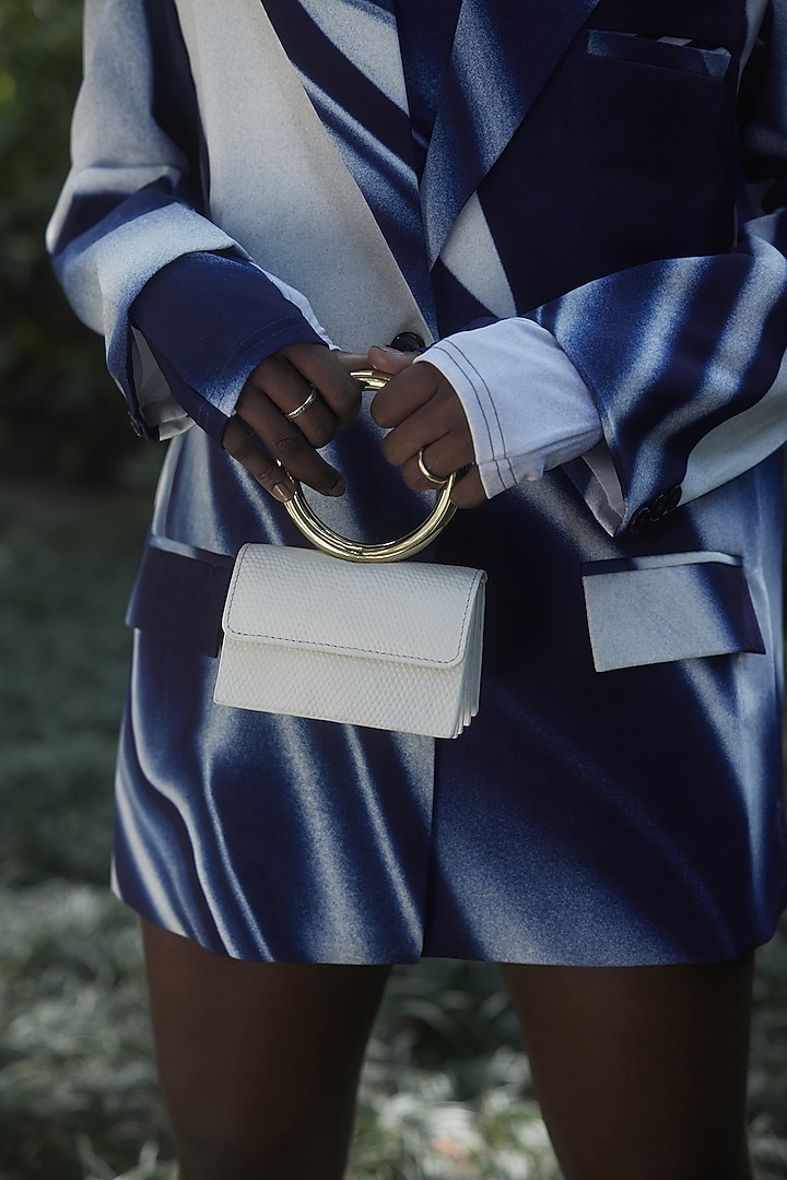 White Genuine Leather Mini Bag by Tann-ed at Pernia's Pop Up Shop