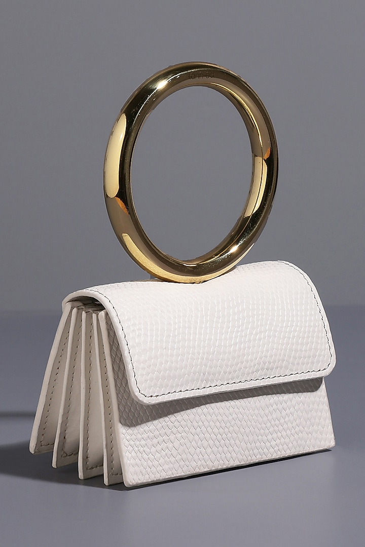White Genuine Leather Mini Bag by Tann-ed at Pernia's Pop Up Shop