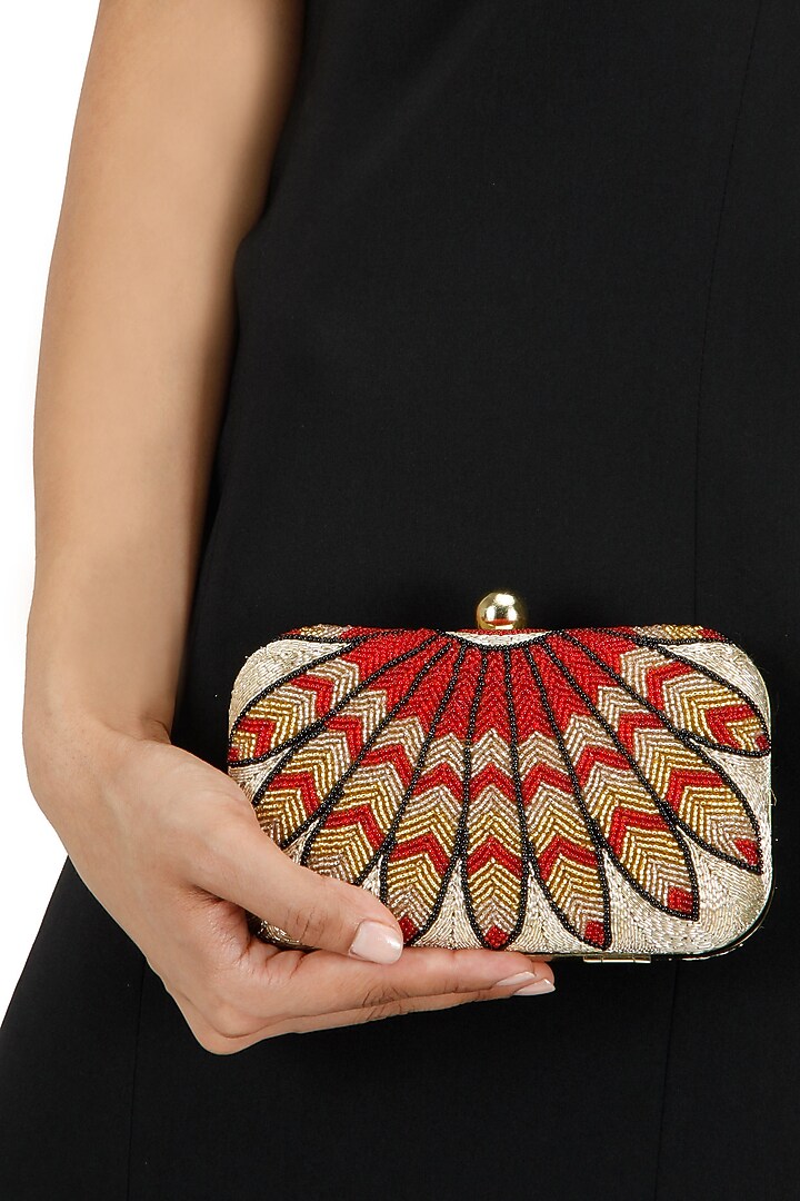Phoenix beadwork minaudiere clutch available only at Pernia's Pop-Up Shop.