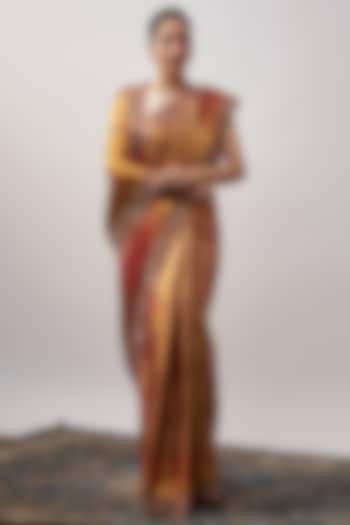 Gold Kanjivaram Zardosi Embroidered Wedding Saree by TATWAMM Couture at Pernia's Pop Up Shop