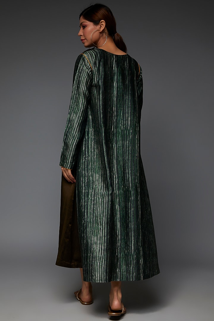 Emerald Green Pure Cotton Silk Satin Printed Vacation Dress by TIL BY AV - at Pernia's Pop Up Shop