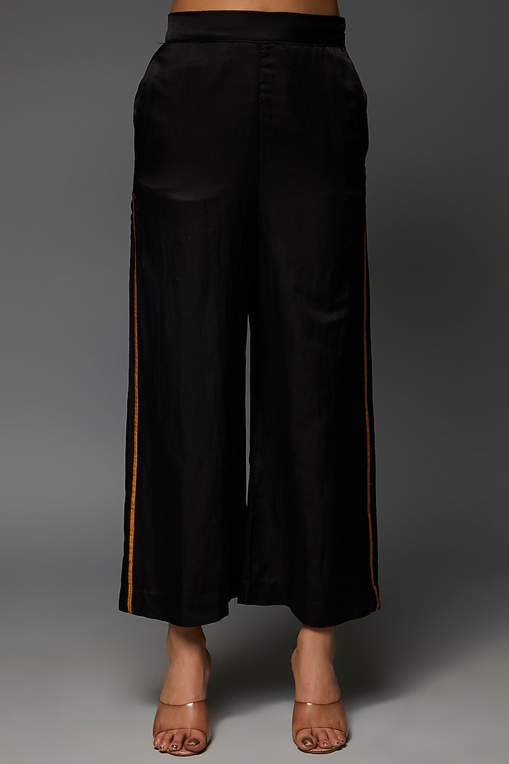 Black Pure Cotton Silk Satin Co-Ord Set by TIL BY AV - at Pernia's Pop Up Shop