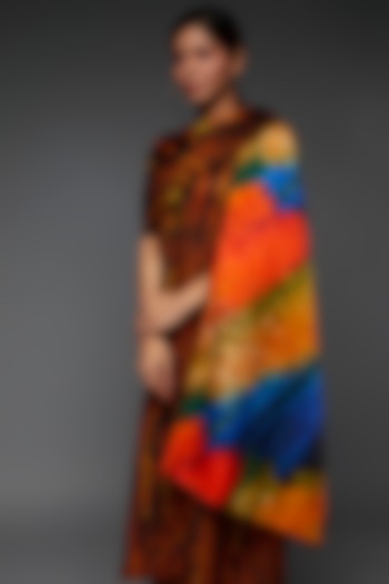 Multi-Colored Pure Cotton Silk Satin Printed Shawl by TIL BY AV - at Pernia's Pop Up Shop