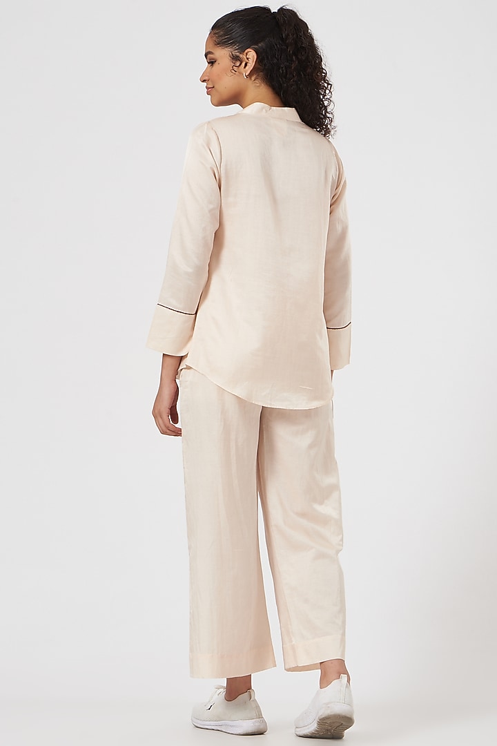 Blush Pink Cotton Silk Satin Co-Ord Set by TIL BY AV - at Pernia's Pop Up Shop