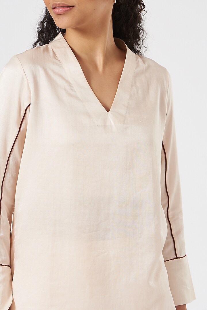 Blush Pink Cotton Silk Satin Co-Ord Set by TIL BY AV - at Pernia's Pop Up Shop