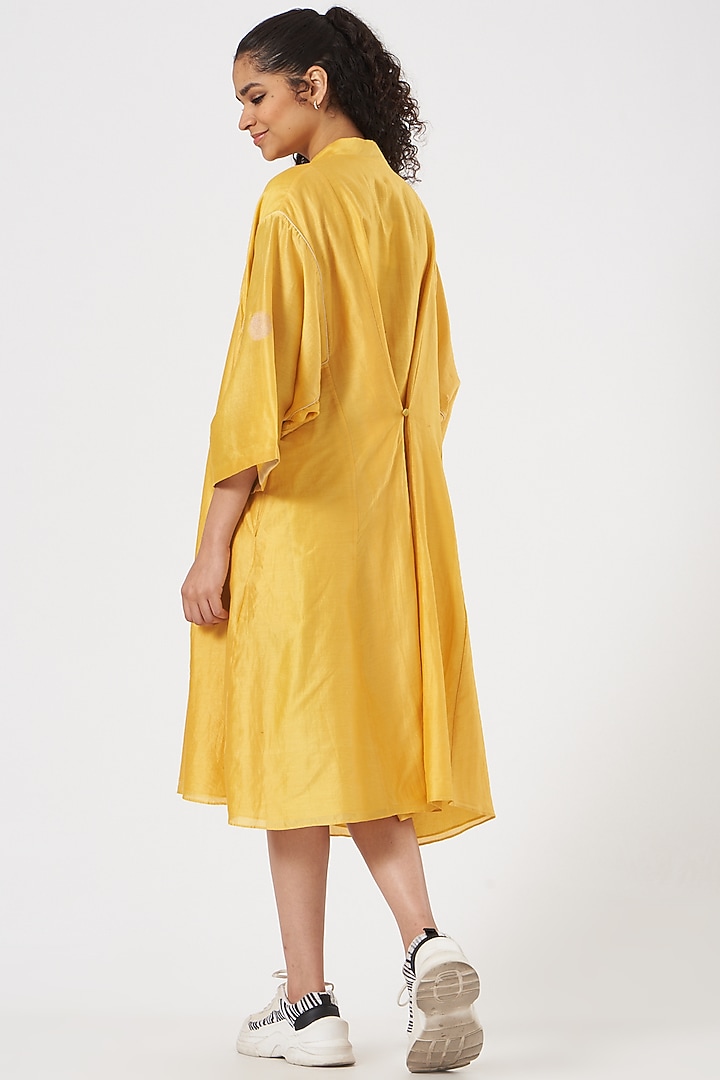 Yellow Silk Chanderi Choga Summer Dress by TIL BY AV - at Pernia's Pop Up Shop