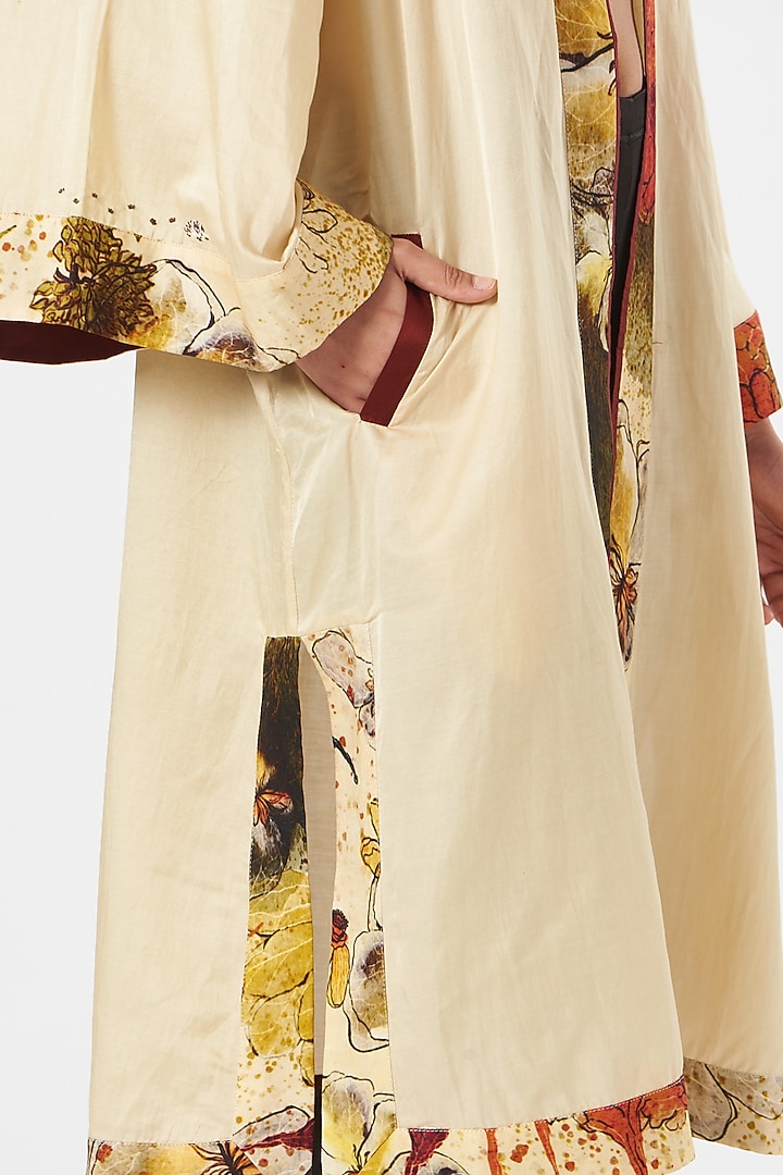 Frosty Cream Cotton Silk Jacket by TIL BY AV - at Pernia's Pop Up Shop
