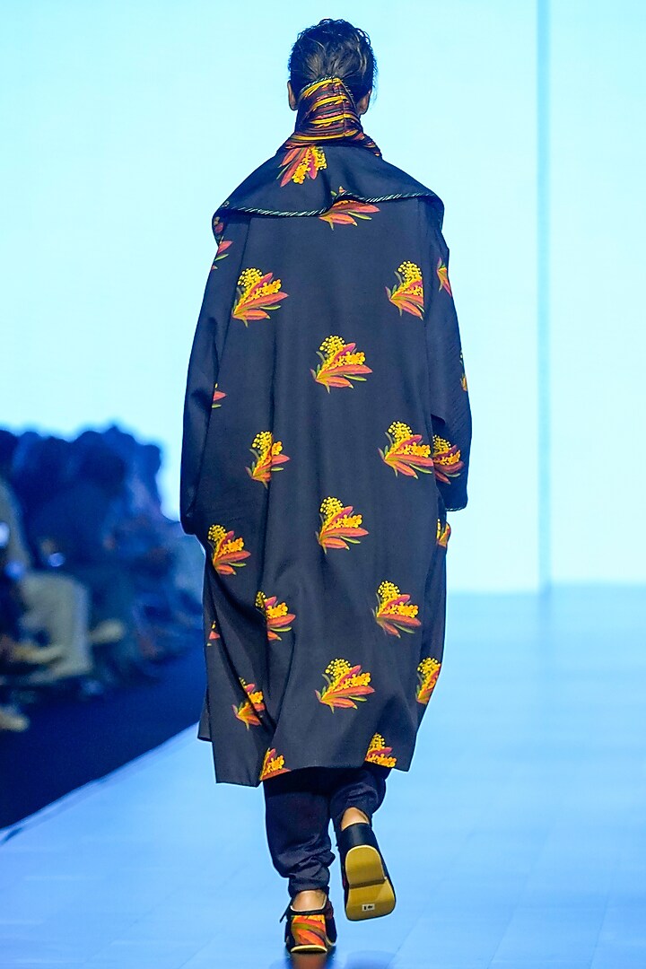 Black Cotton Digital Printed Jacket by TIL BY AV - at Pernia's Pop Up Shop