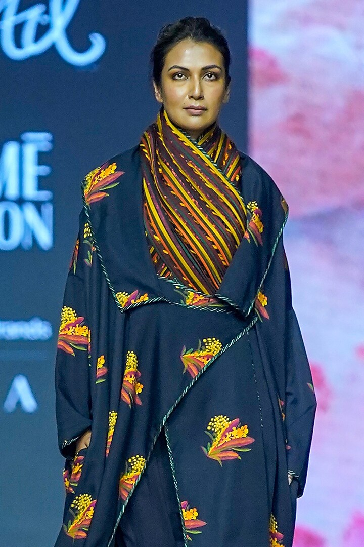 Black Cotton Digital Printed Jacket by TIL BY AV - at Pernia's Pop Up Shop