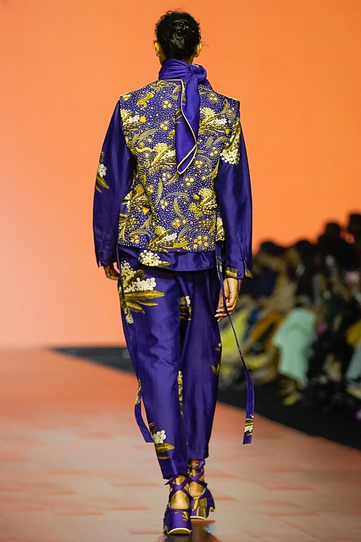 Purple Chanderi Digital Printed Co-Ord Set by TIL BY AV - at Pernia's Pop Up Shop